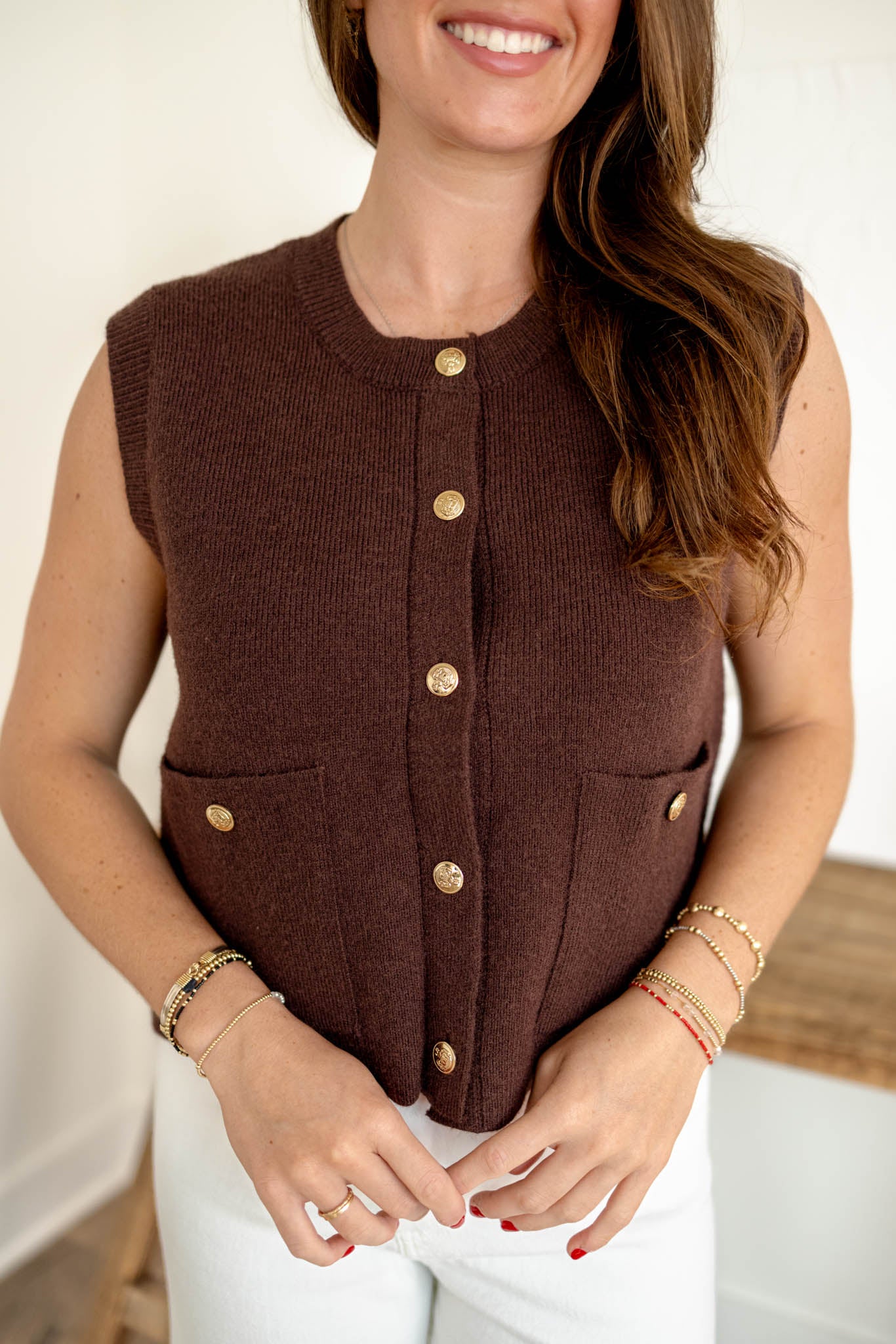 Miley Vest Top | Brown