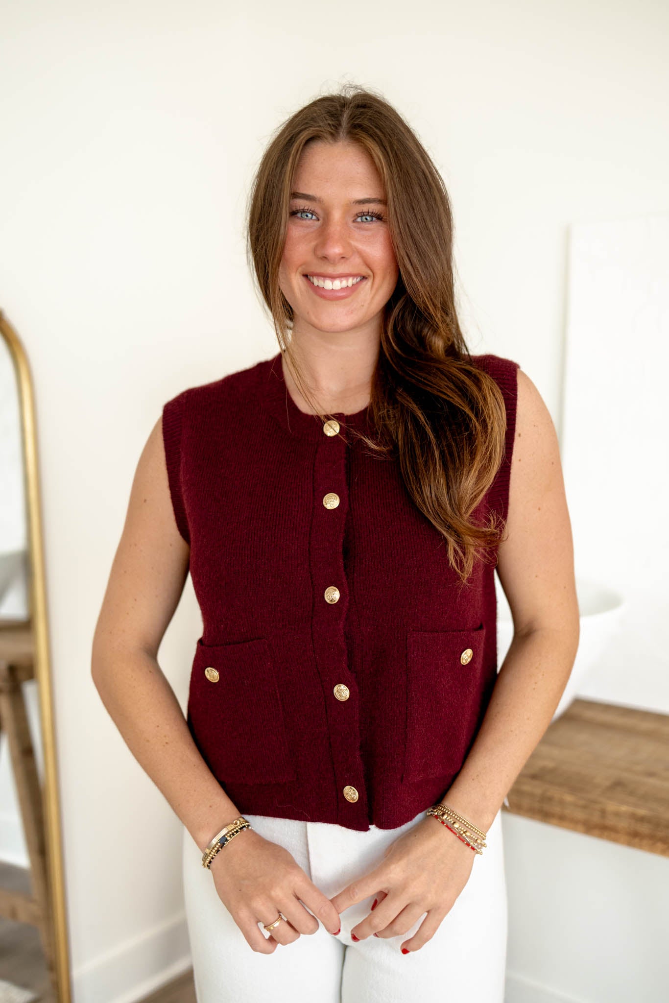 Miley Vest Top | Wine