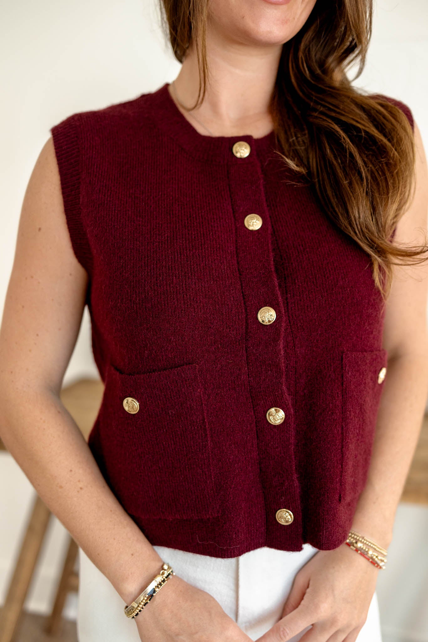 Miley Vest Top | Wine