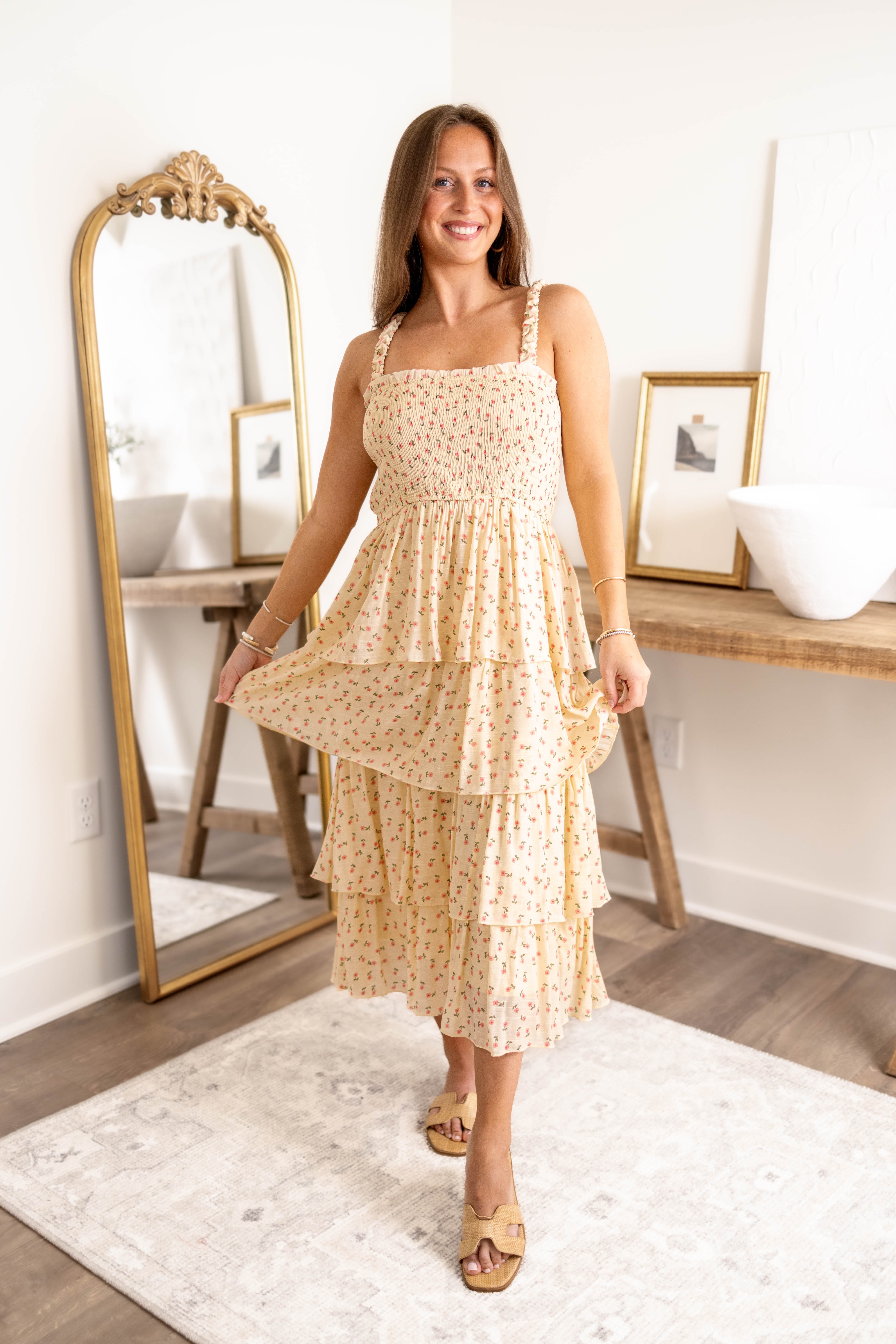 Victoria Floral Midi Dress
