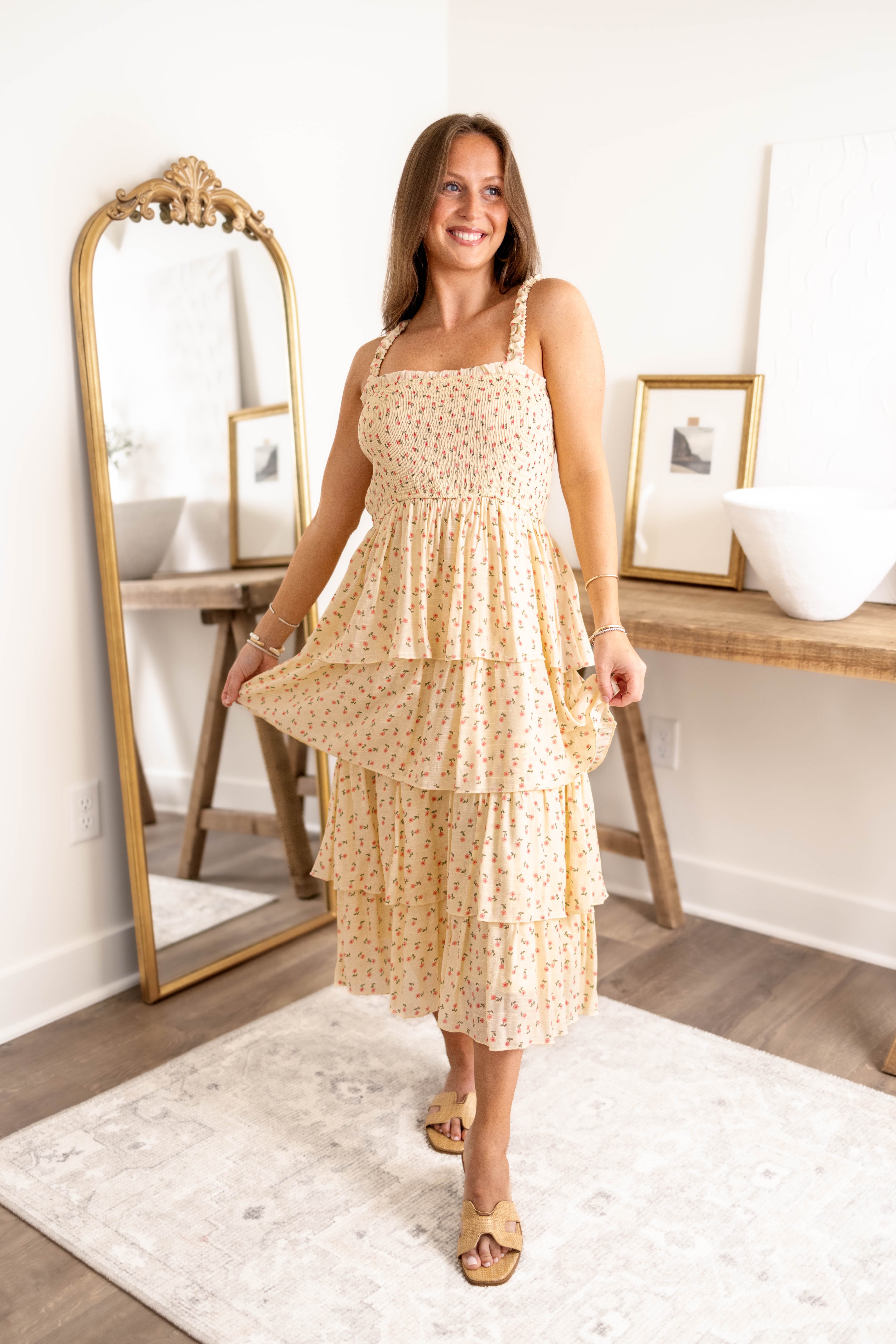Victoria Floral Midi Dress