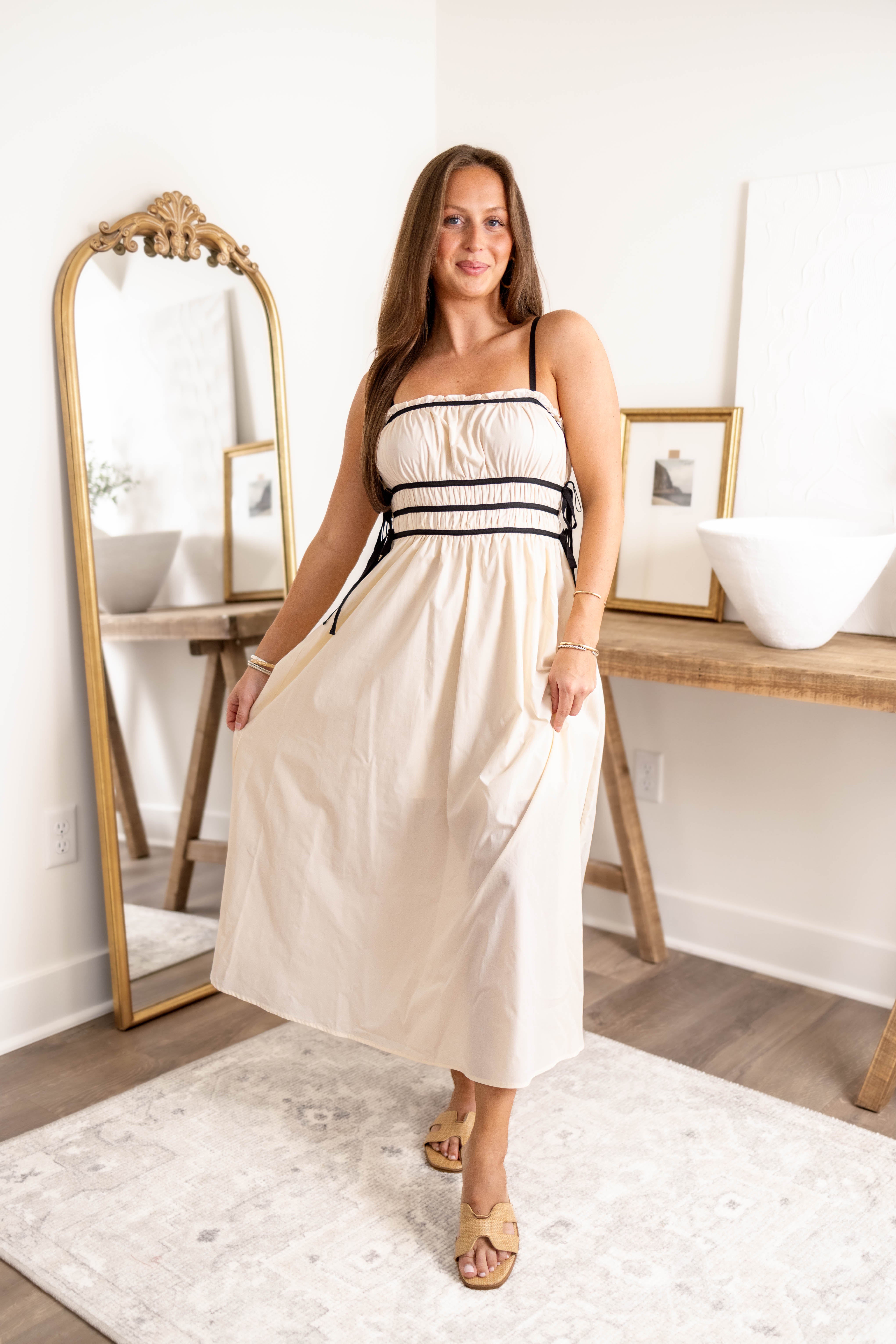 Mia Ruched Midi Dress