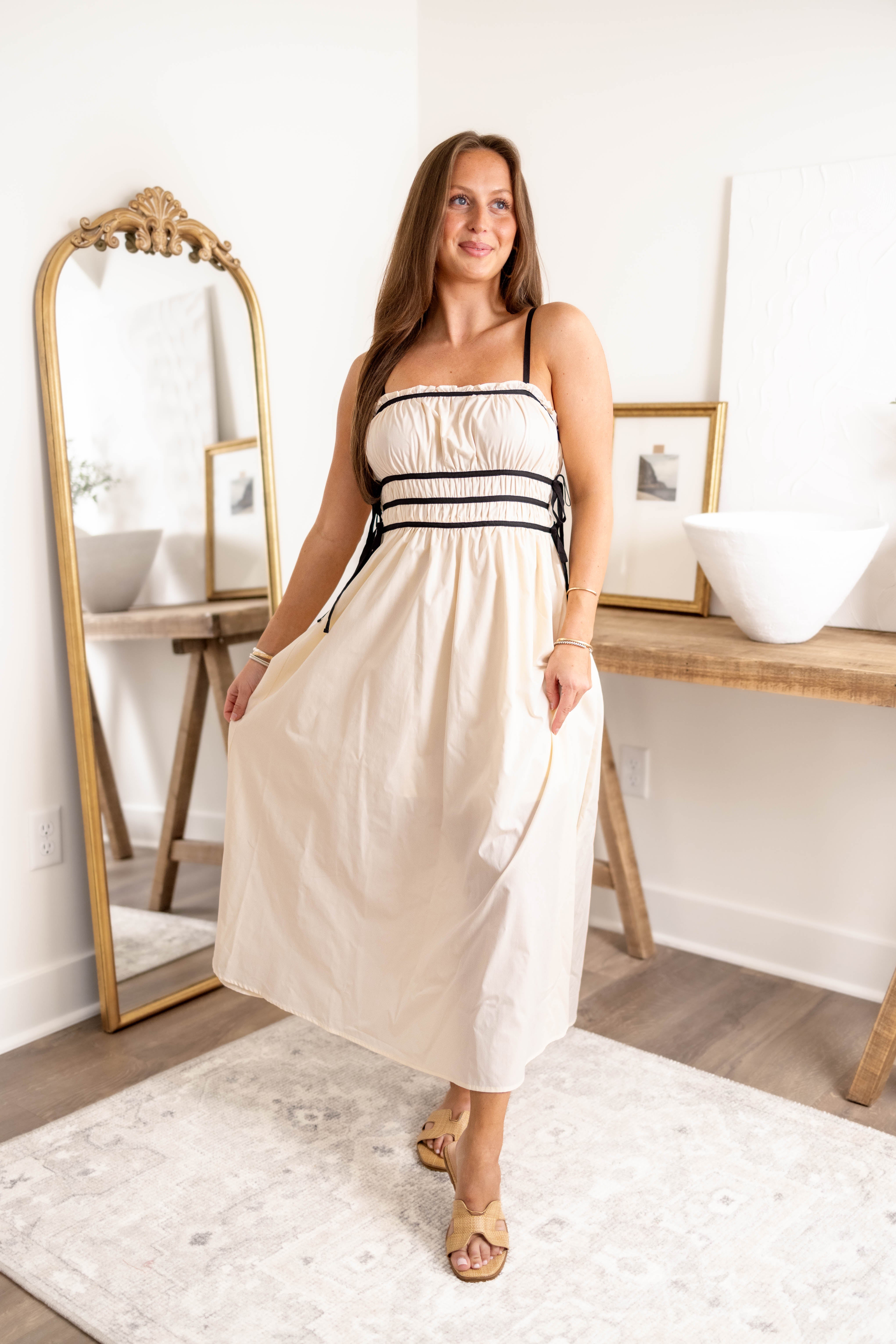 Mia Ruched Midi Dress