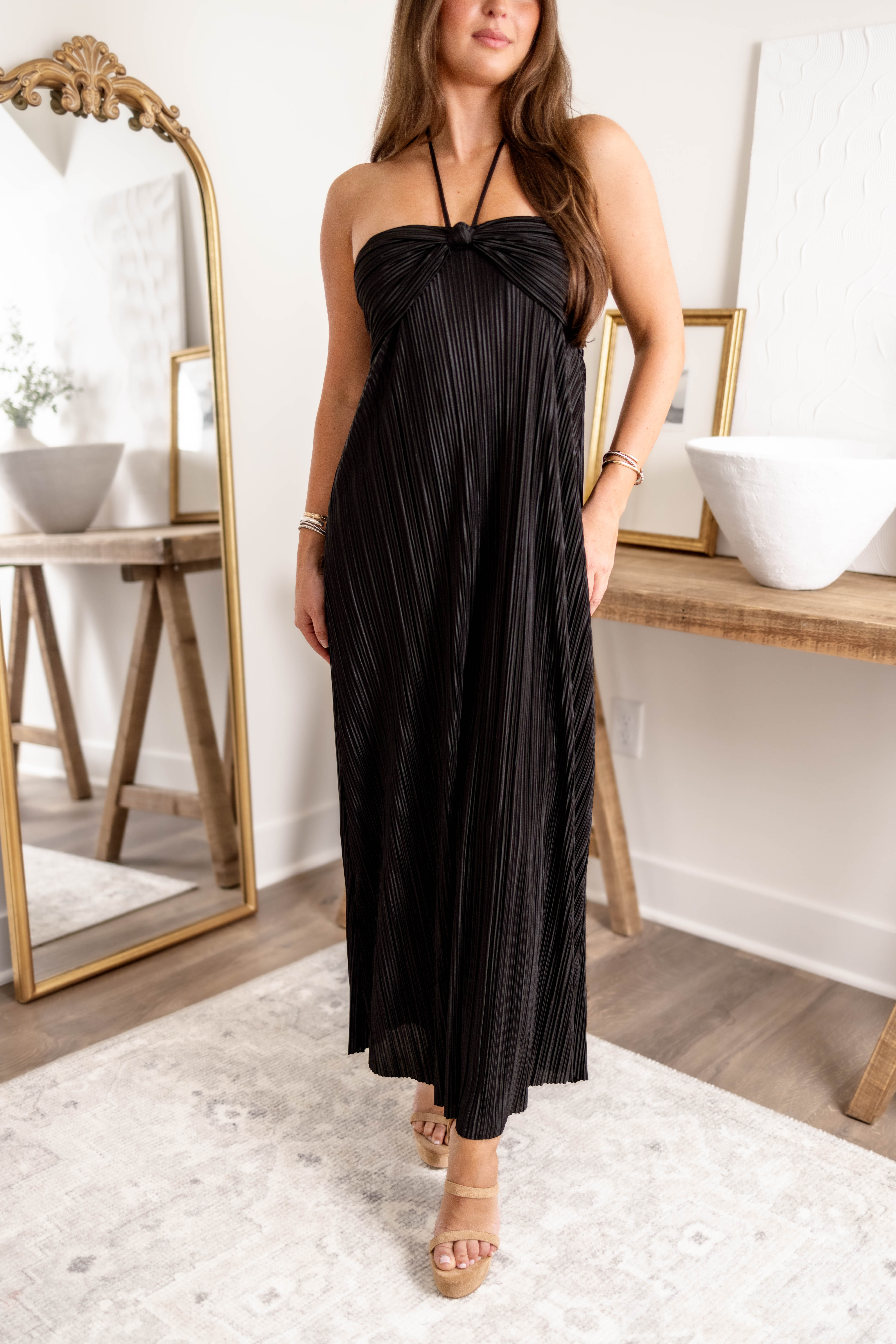 Nina Plisse Maxi Dress