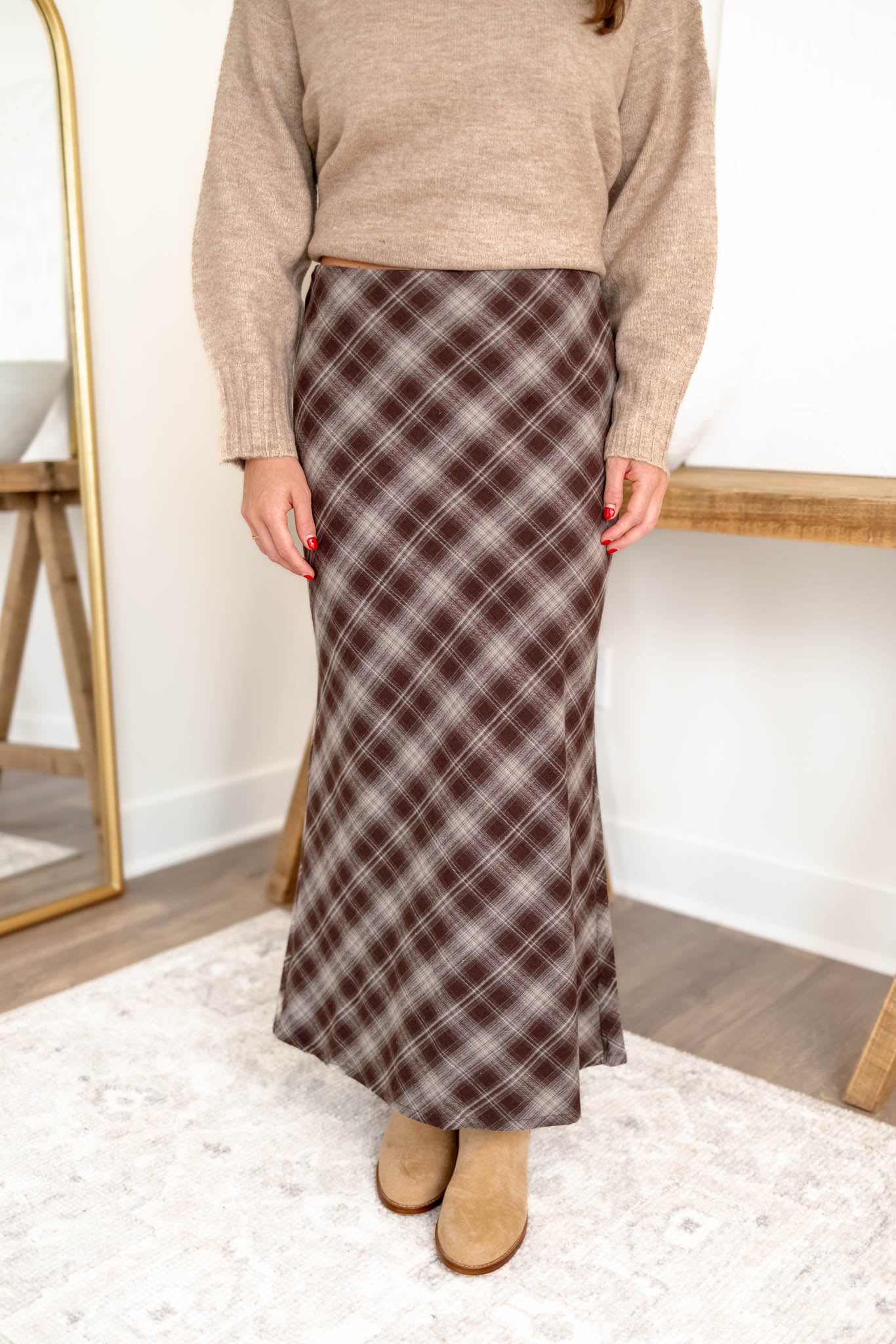 Fawn Plaid Skirt