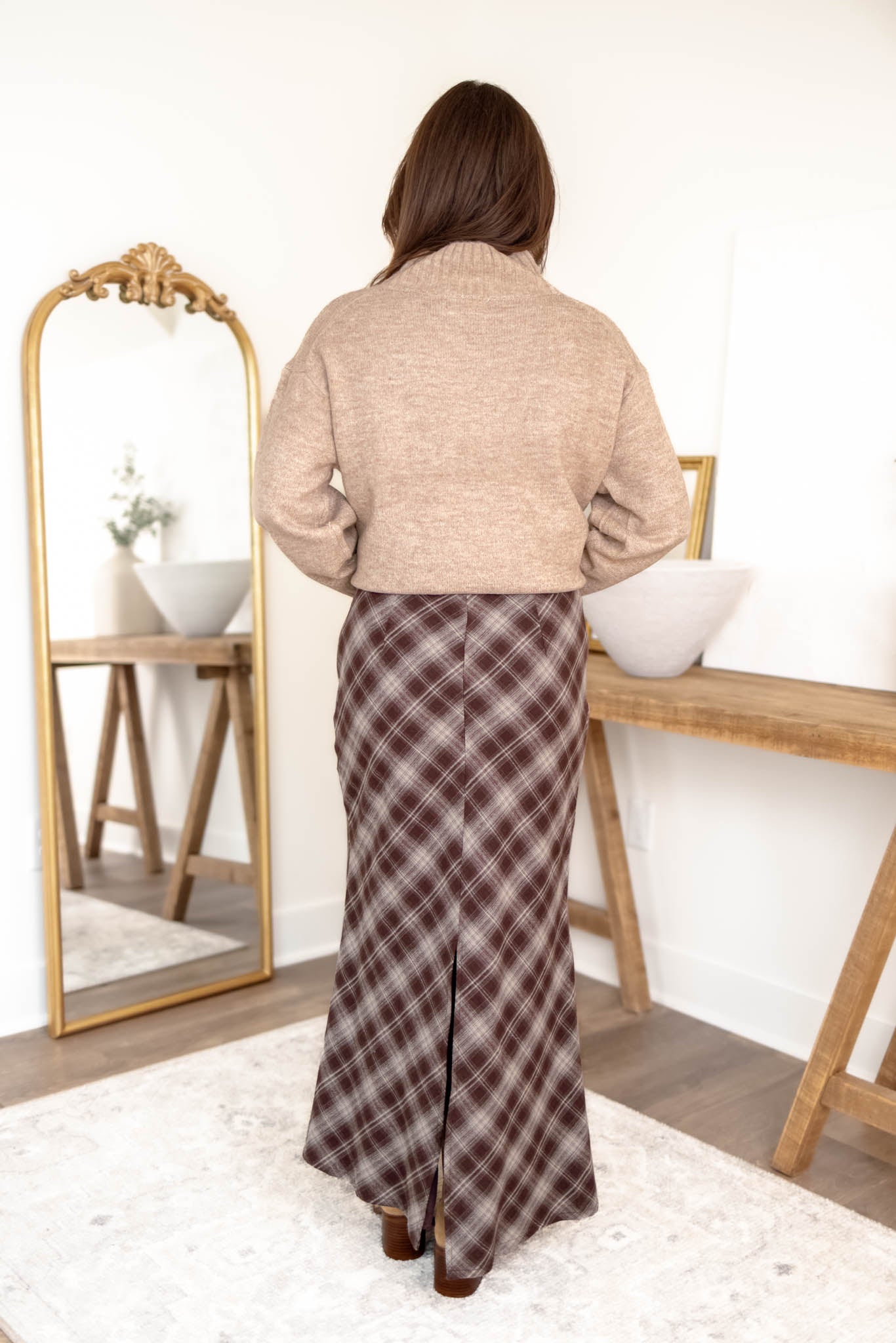 Fawn Plaid Skirt