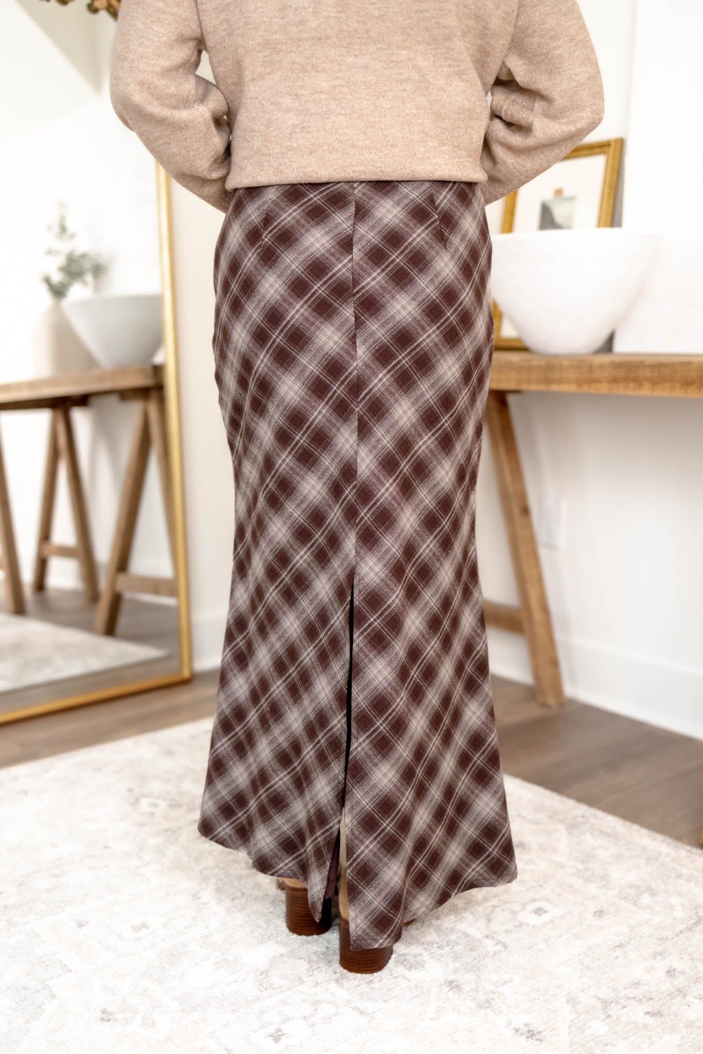 Fawn Plaid Skirt