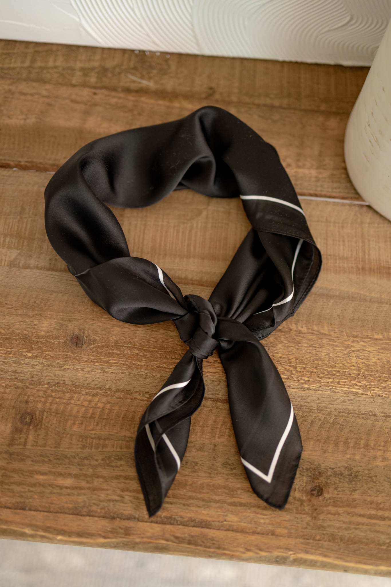 Black Satin Scarf