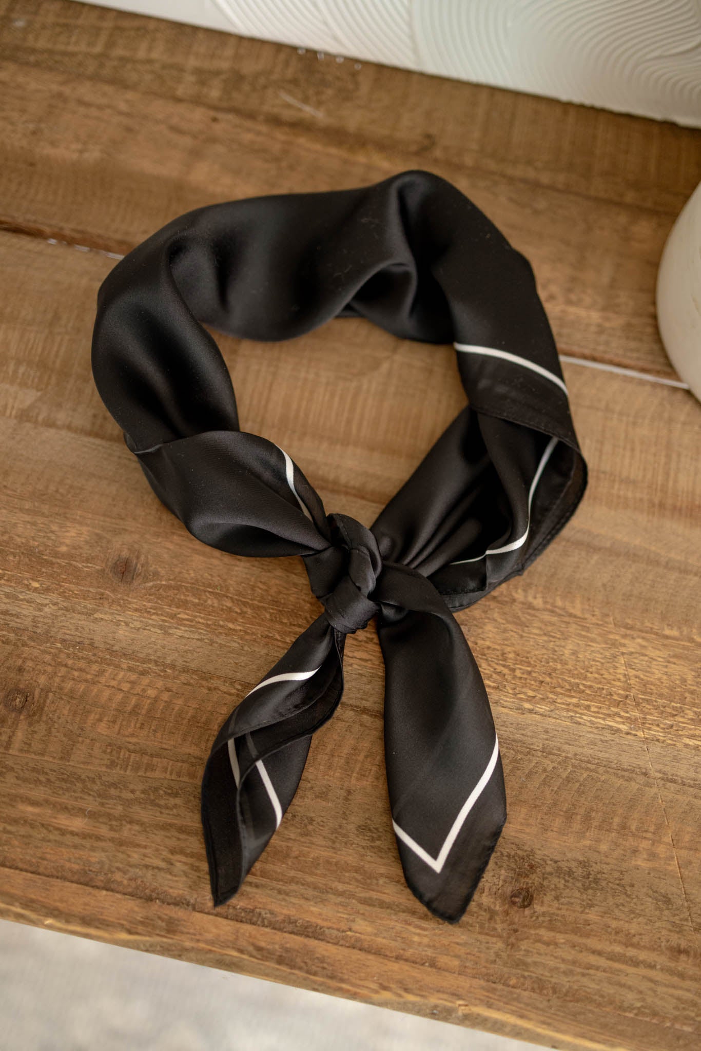Black Satin Scarf