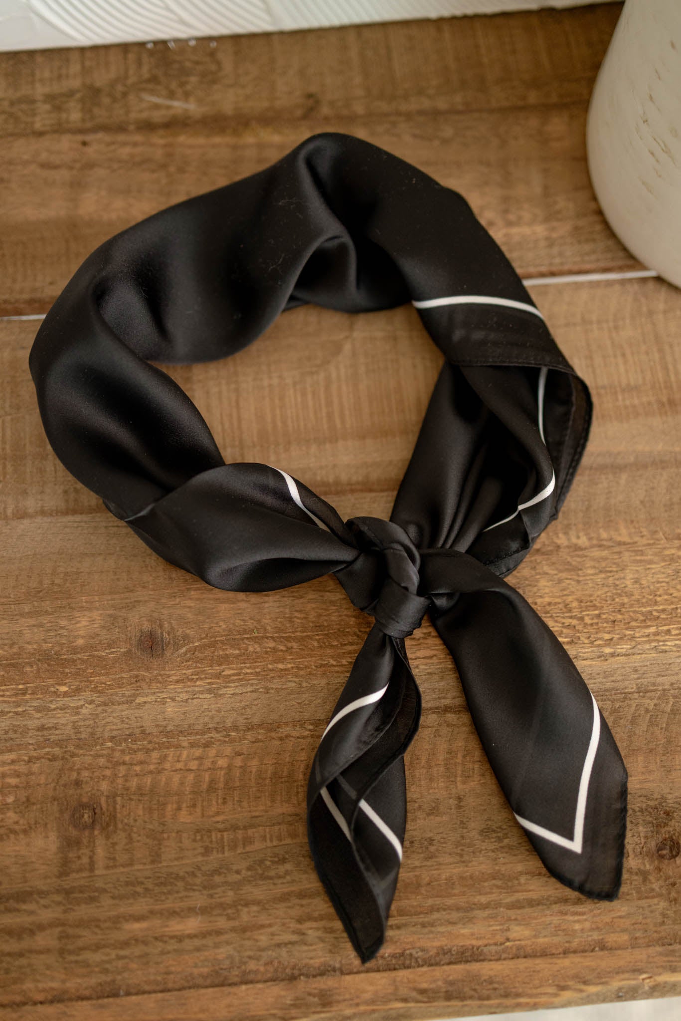Black Satin Scarf
