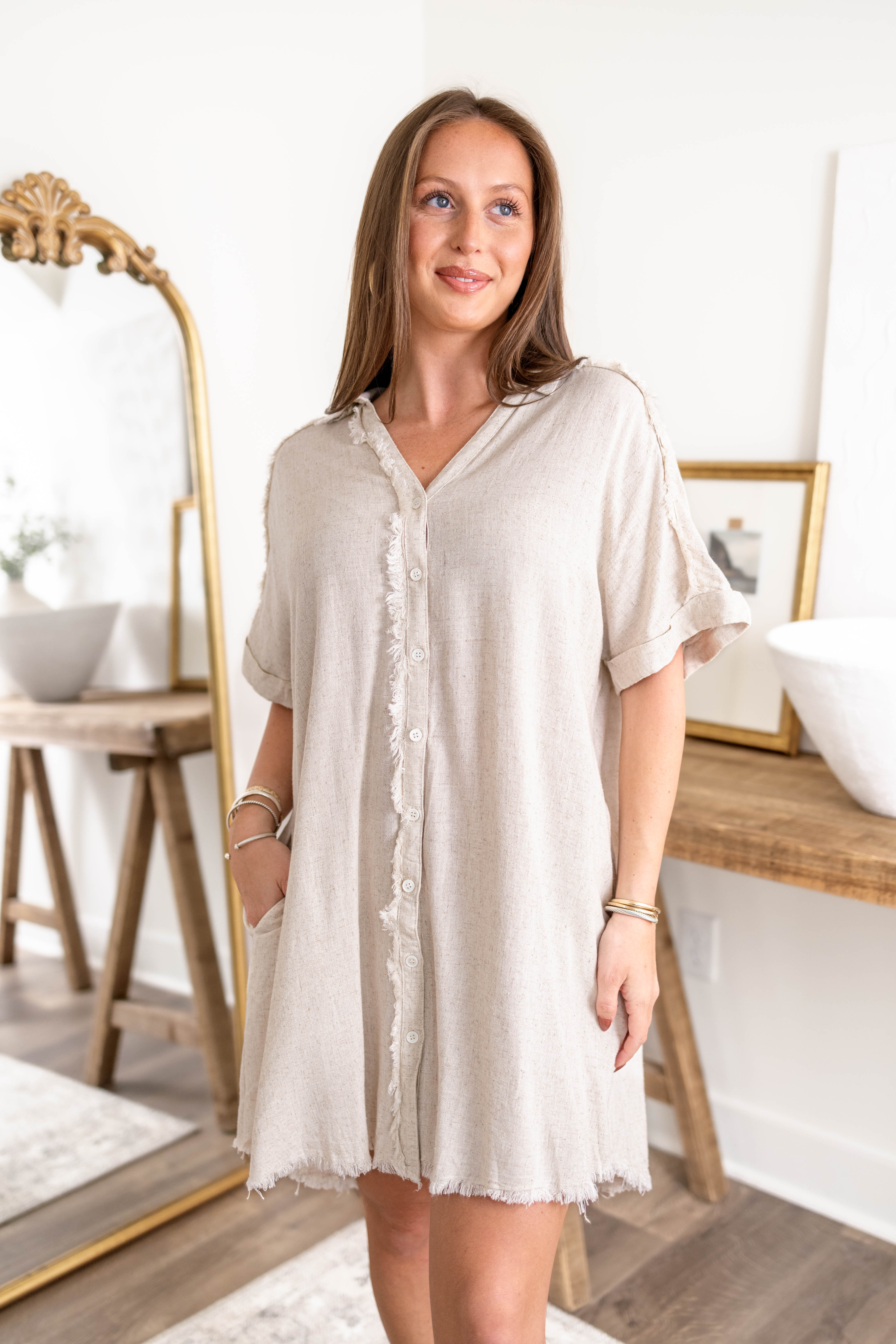 Colette Linen Shirt Dress