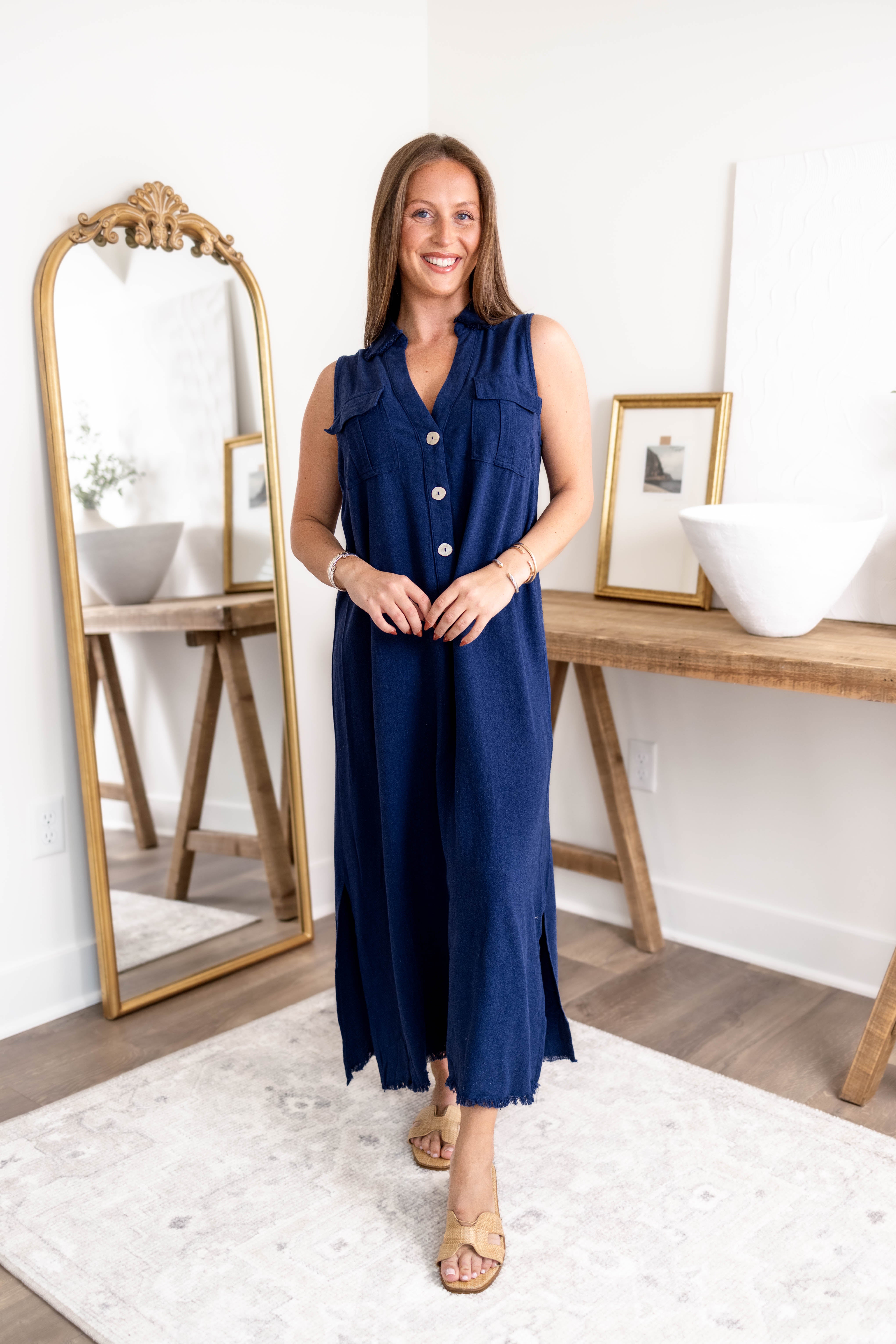 Virginia Linen Midi Dress