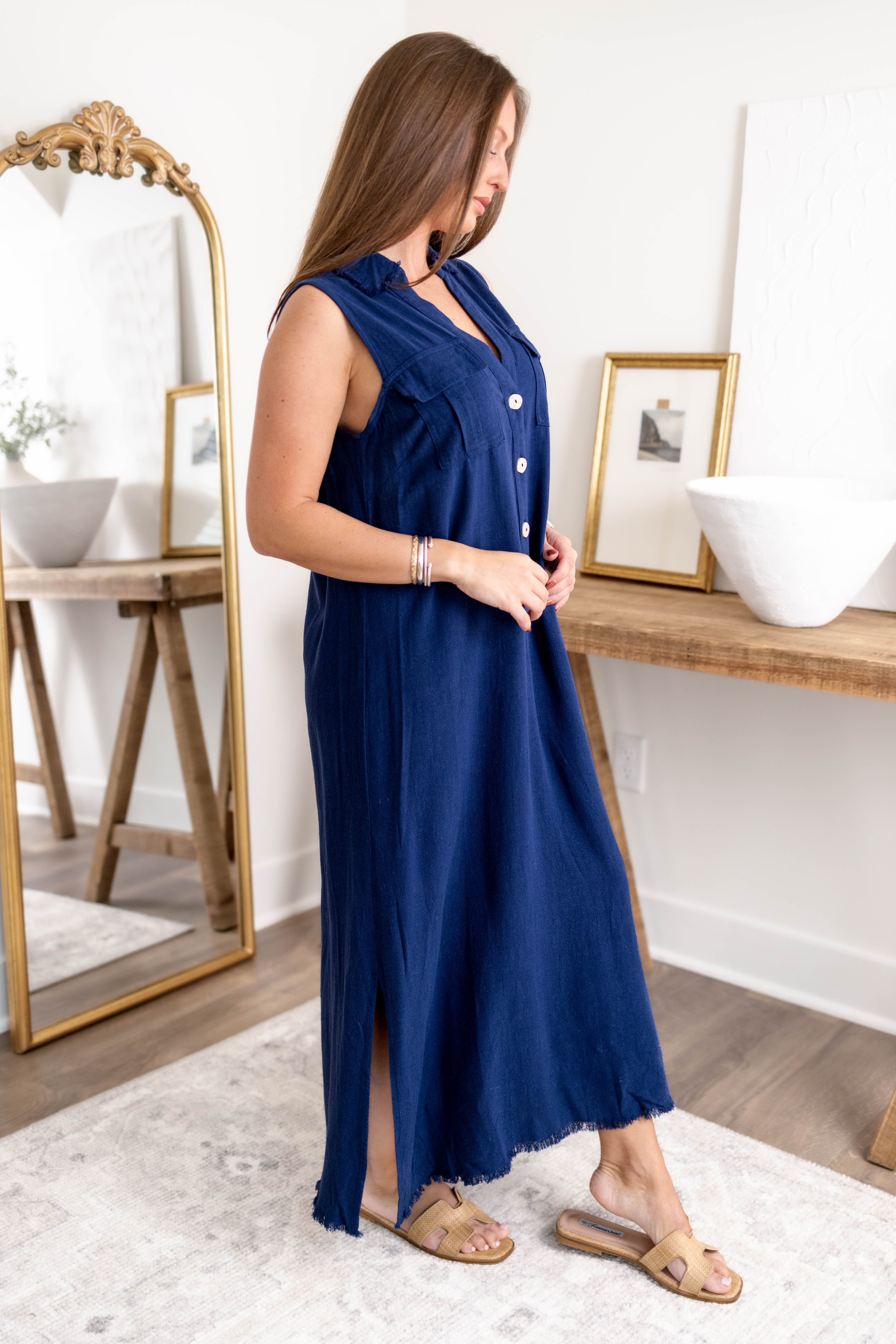 Virginia Linen Midi Dress