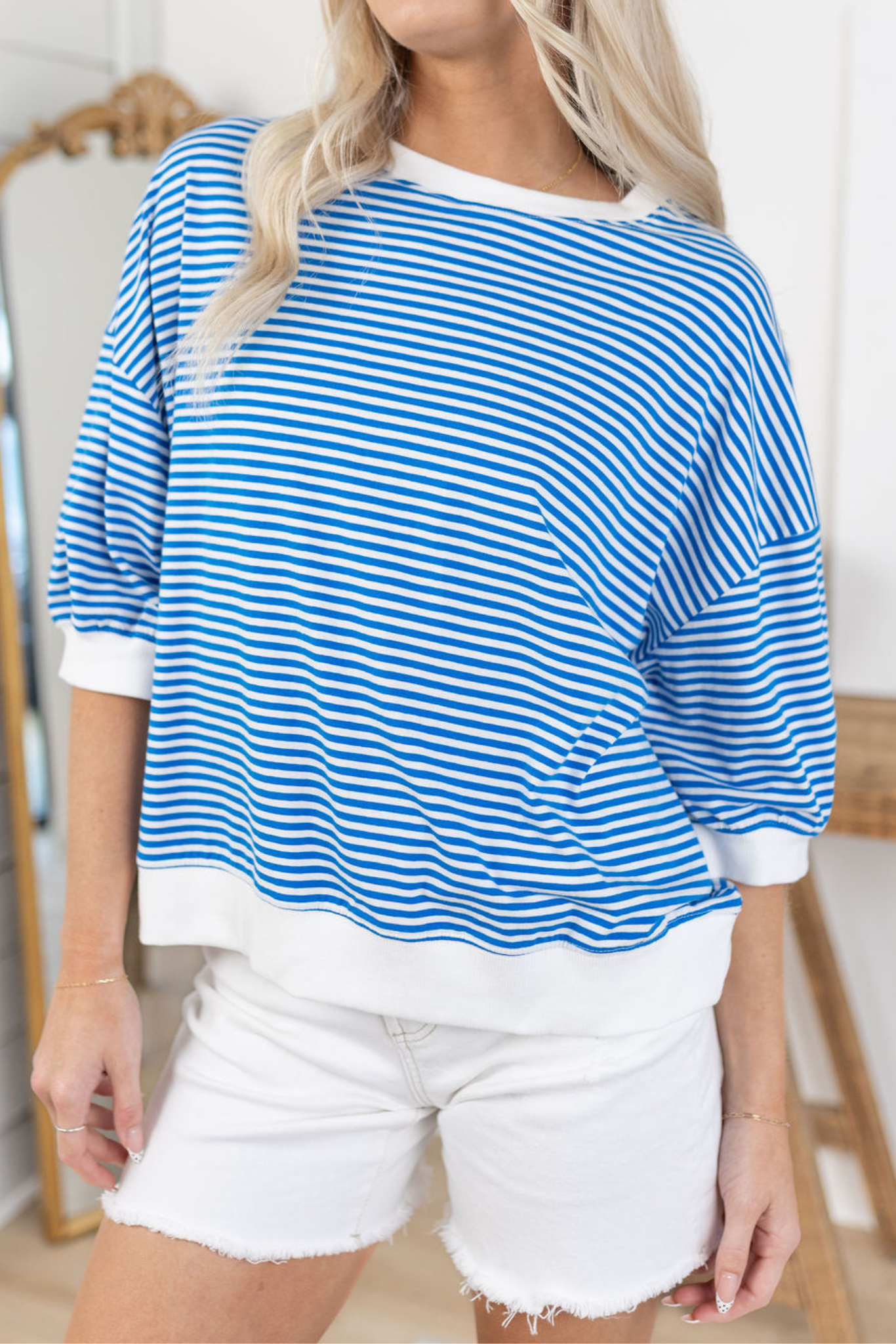 Devon Striped Top | Blue